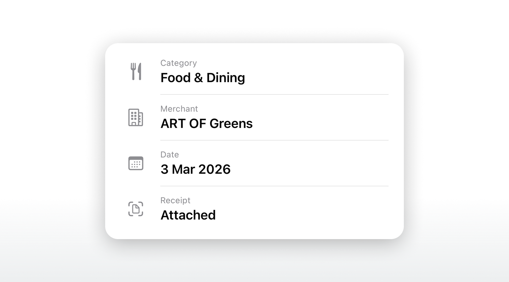 Receeto AI receipt scanner extracting merchant name, total amount, and date from a scanned receipt